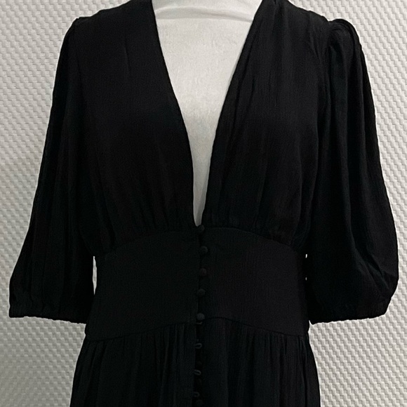 NWT Commense Frenchy Button Split Long Dress Black Medium - Picture 8 of 10